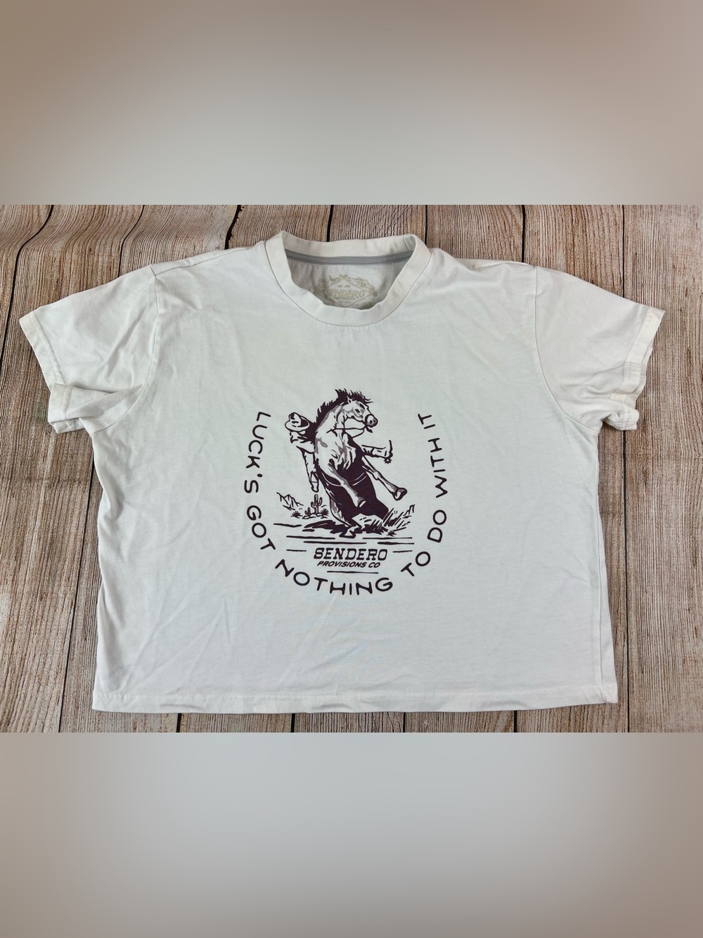 Women’s Western Sendero Provisions No Luck Horse Boxy T Shirt White Size Large
